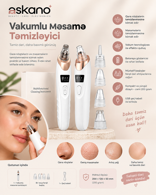 Vakumlu Qara Nöqtə və Məsamə Təmizləyici